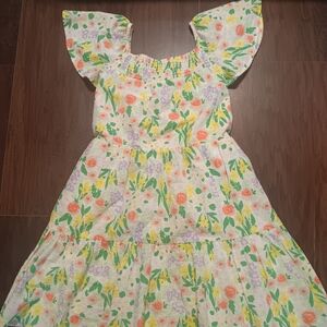 Cat & Jack Floral Kids Dress with Flutter Sleeves